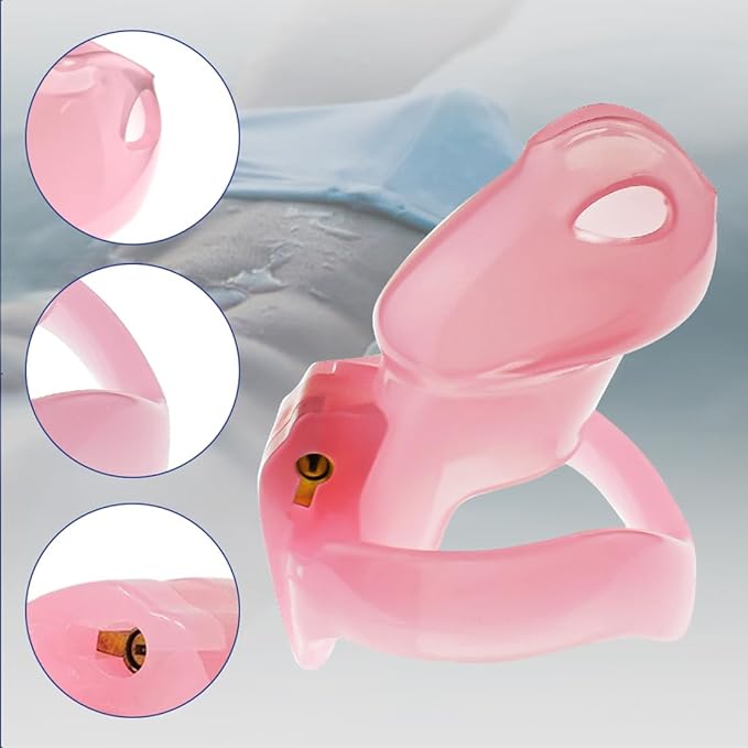 Pink Chastity Cage With Rings