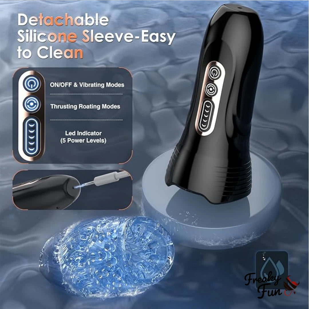 premium automatic masturbator Pumped TechnoThrust 10 Function Automatic Masturbator for Men, Black main image 0