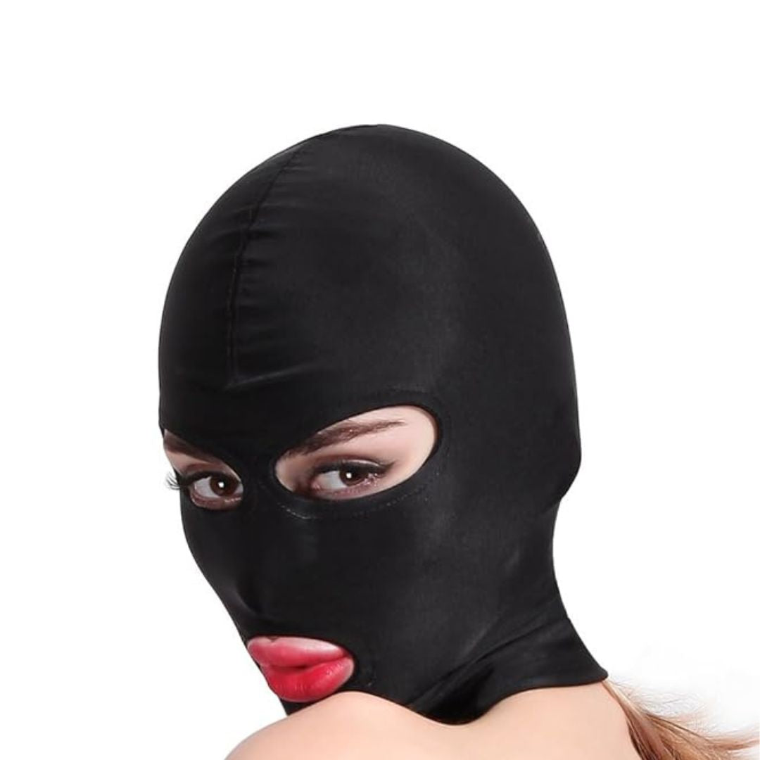 BDSM Black full Face Cover Mask - Freaky Fun