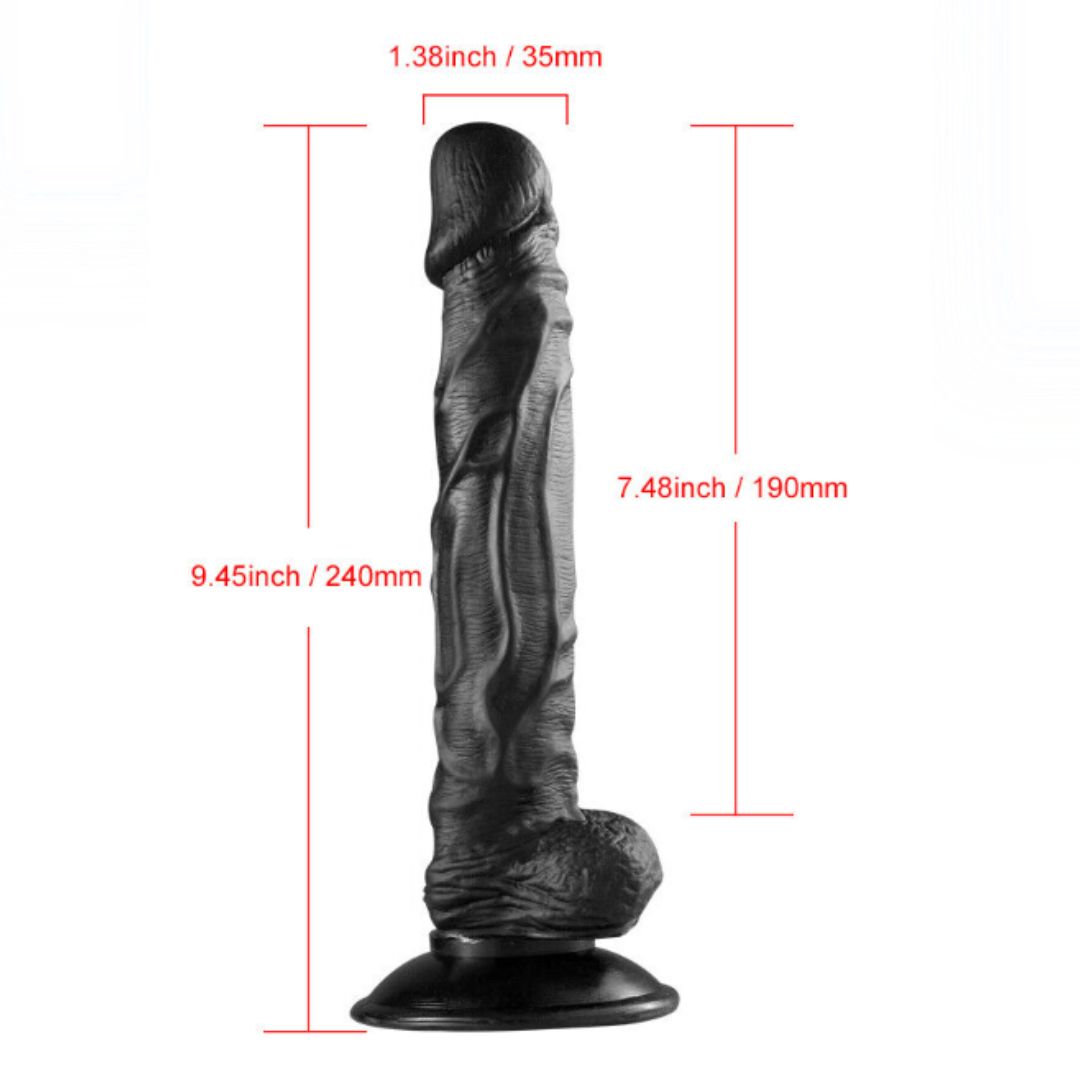 Black Big Size Huge Silicone King Kong Dildo For Women With Suction Cup - Freaky Fun