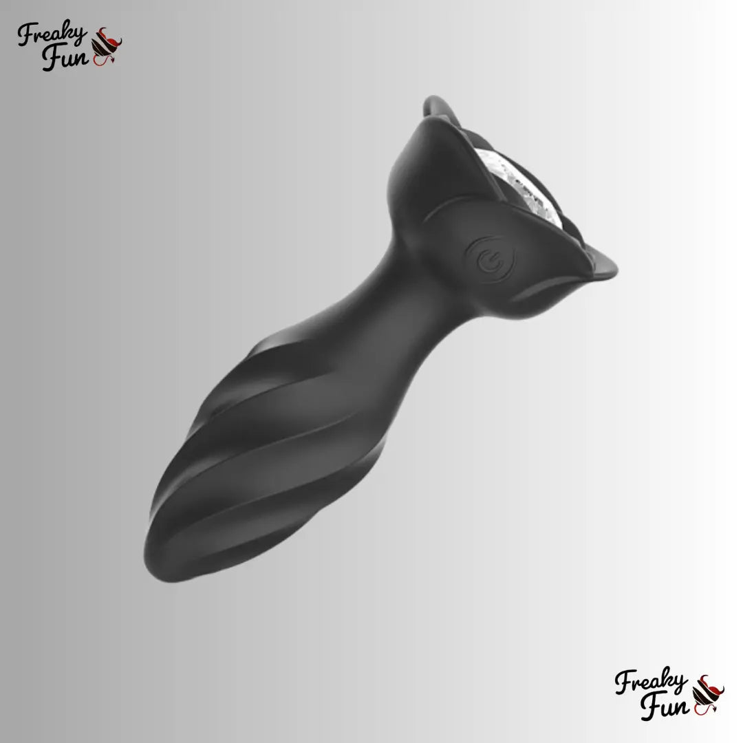 Black Rose Anal Plug with Vibration