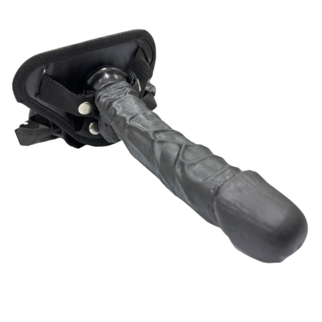 Black Silicone Dildo With Strap Belt - Freaky Fun