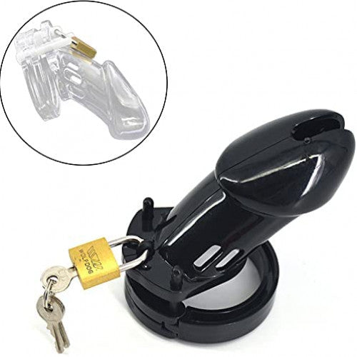 Black Plastic Chastity Cage