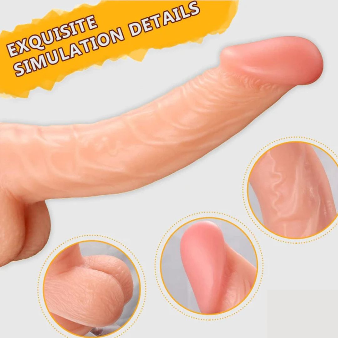 Silicone Realistic 8 Inch Dildo With Belt - Freaky Fun