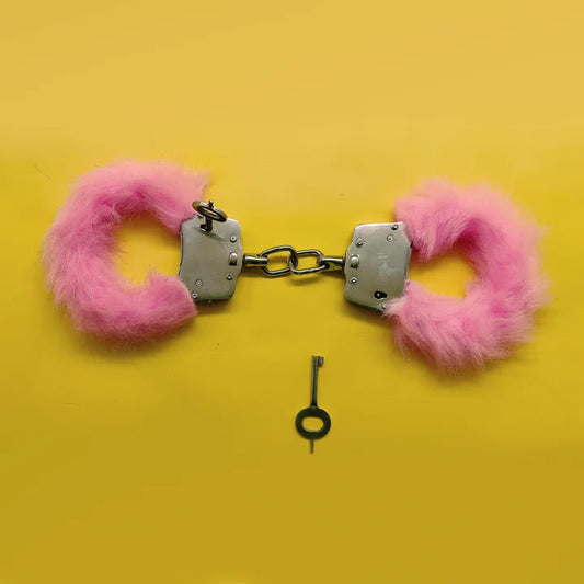 Pink Fluffy Feather Handcuffs For Couples