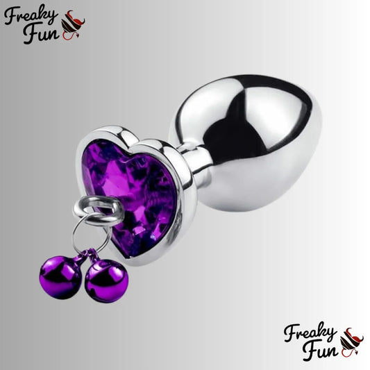 Heart Base Anal Plug With Bells