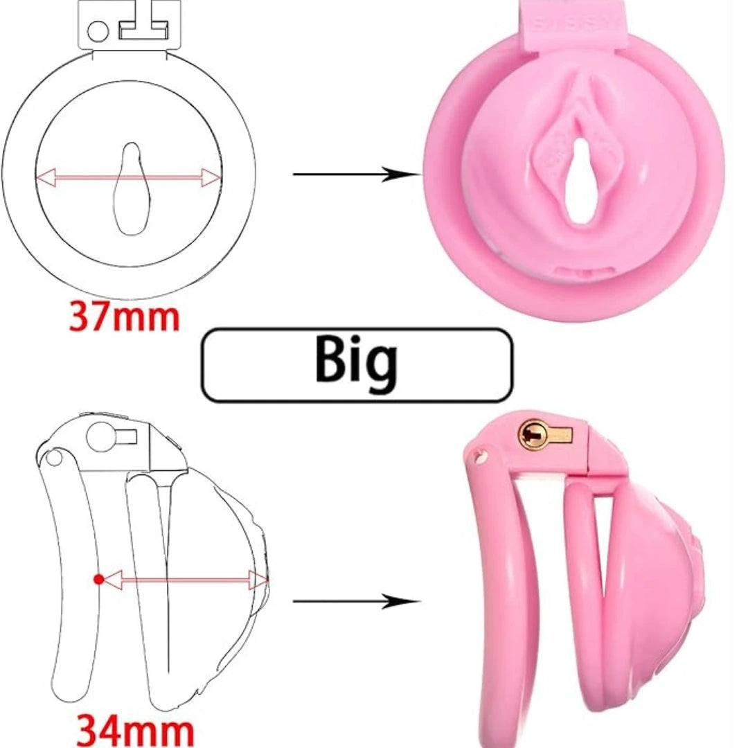 Pink Sissy Chastity Cage