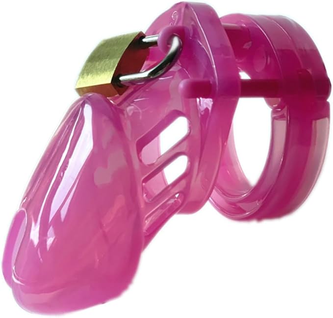 Pink Plastic Chastity Cage