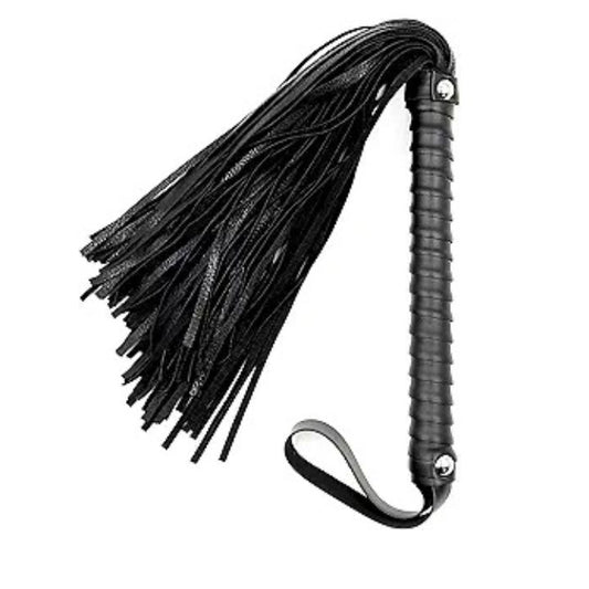 Black Leather Flogger BDSM