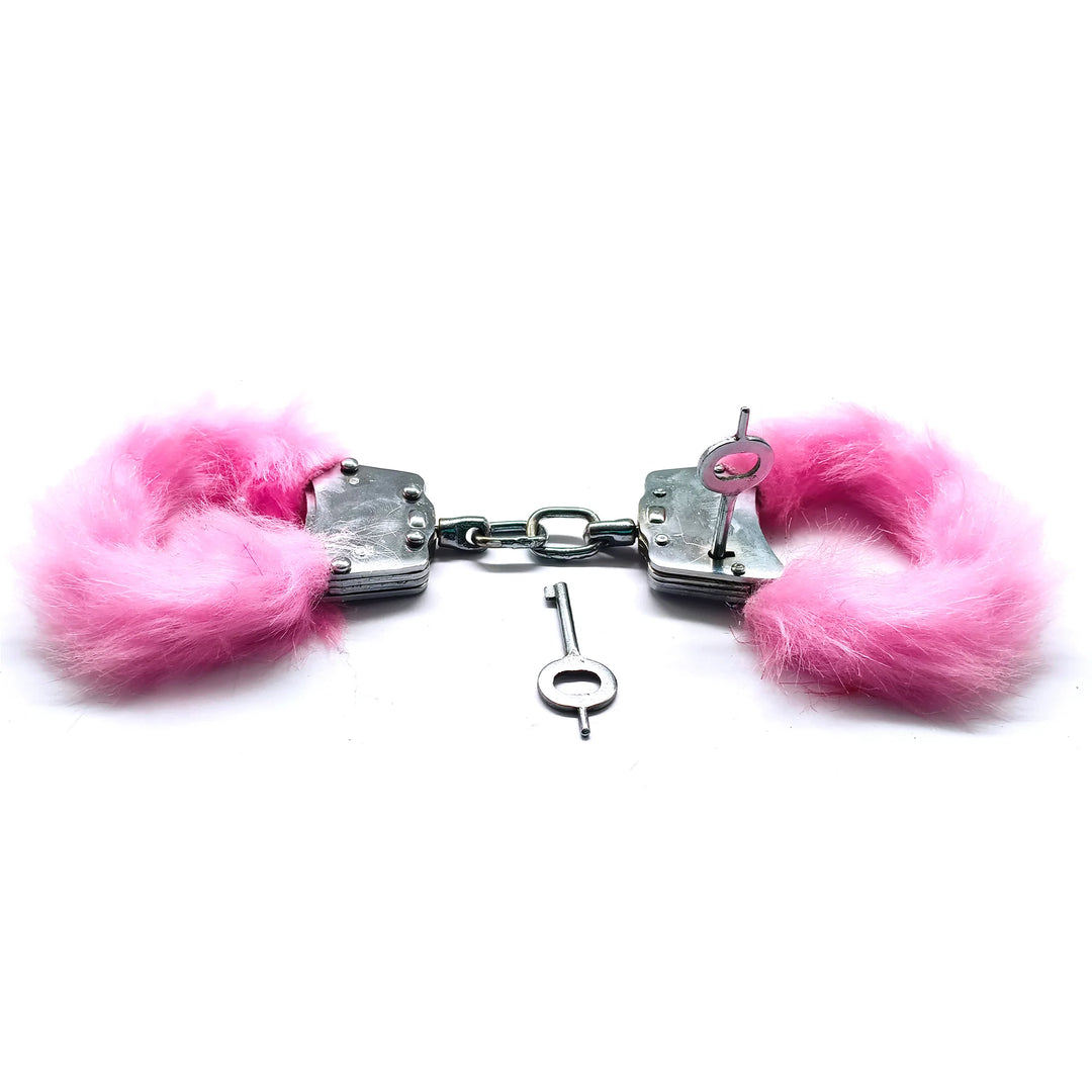 Pink Fluffy Feather Handcuffs For Couples