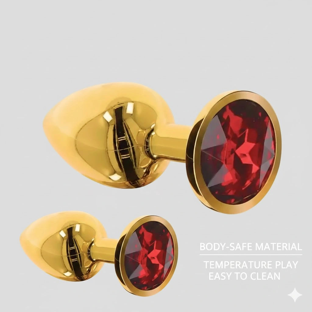 Gold and red双双s on a light gray background with text about material safety and ease of cleaning.